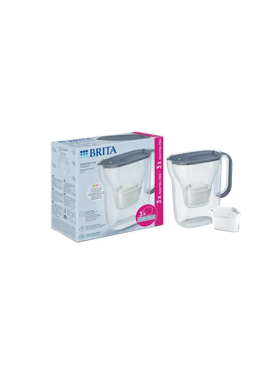 Brita Style Essential Plastic Jug Blue-Soft Grey with Filter 2400ml