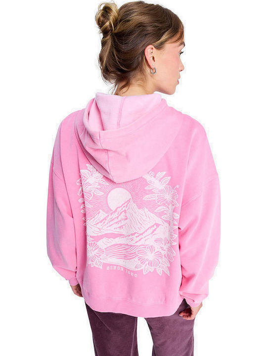 Long Women's Sweatshirt Hooded Pink