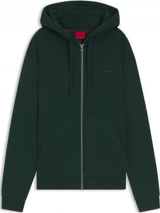 Sweatshirt with Hood Open Green