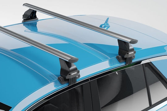 Menabo Bare De Acoperiș Din Aluminiu 130 Cm Pentru Kia Stinger 4D 2018+ Set Cu Picioare Argintii