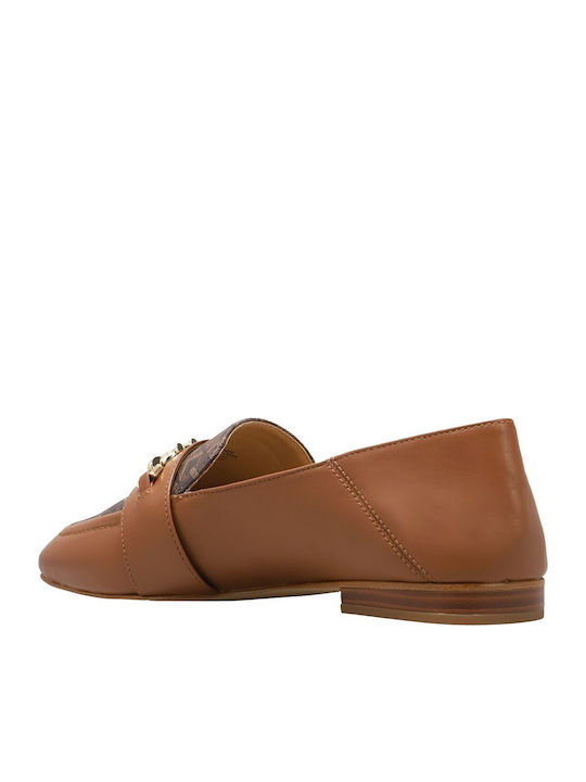 Leather Women's Loafers in Brown Color