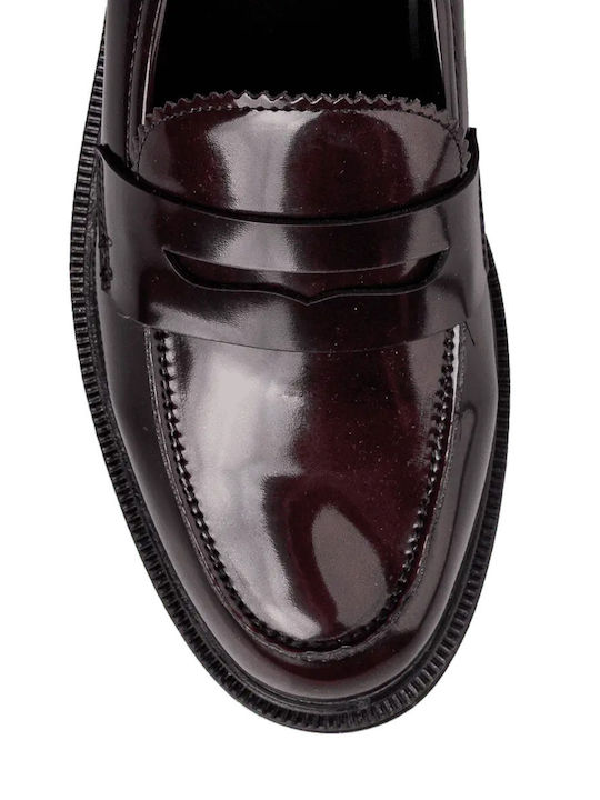 Лачени Дамски Loafers в Бордо Цвят