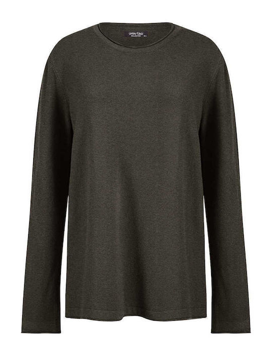 Celestino Women's Sweater Raw Edge Loose Fit Anthracite