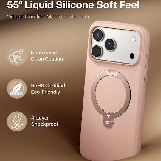 Torras QPRO Umschlag Rückseite Silikon Rosa (iPhone 17 Pro Max)