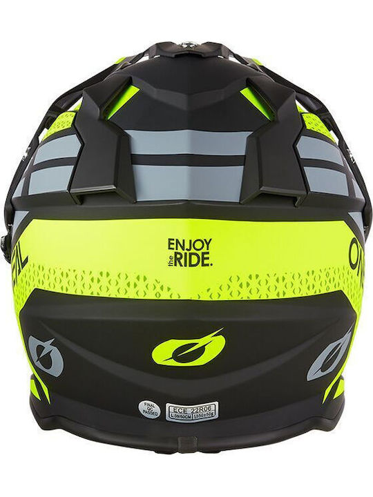 O'Neal Sierra R V.24 Fluo Yellow / Black / Grey Κράνος Μηχανής On-Off DOT / ECE 22.06 με Pinlock και Sunvisor