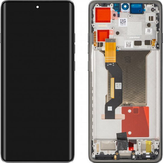 Motorola Οθόνη mit Touch-Mechanismus und Rahmen für Motorola Edge 60 Pro (Schwarz)