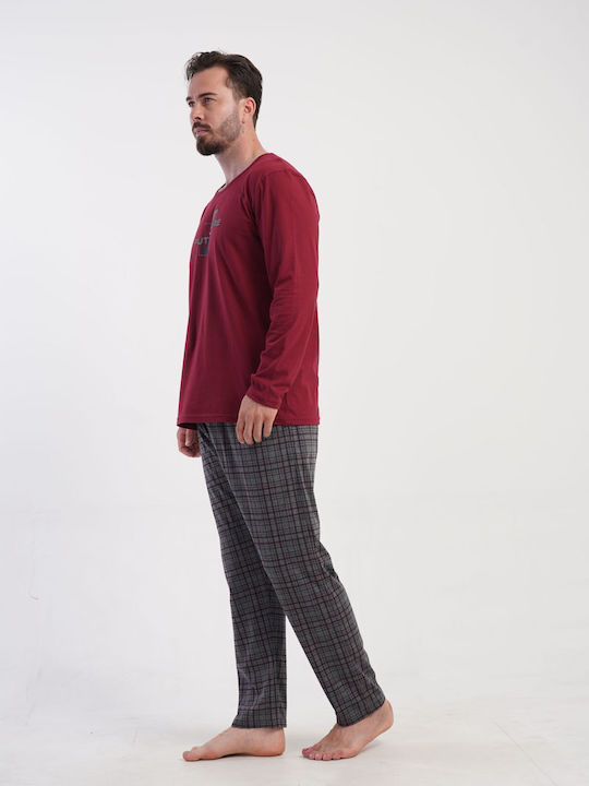 Men's Winter Checked Pajamas Set Plaid
