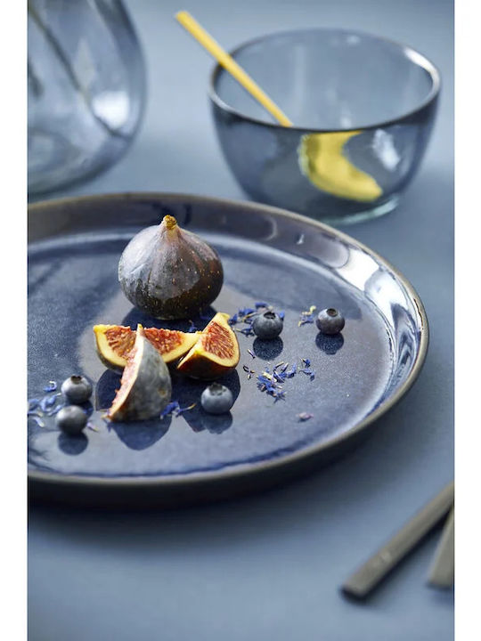 Bitz Plate Shallow Ceramic Blue with Diameter 27cm