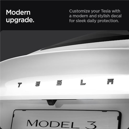 Spigen Tesla Rear Emblem Logo Full Cover Carbon Tesla Model 3 2024 Acp08550