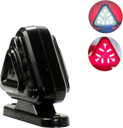 Led Светлини За Товарни Автомобили Керaтaки Триъгълник Фимe 12v 24v Ip67 Червени Бели 6.5cm