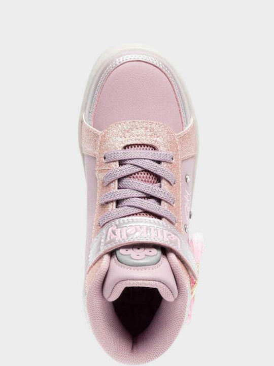 Παιδικά Sneakers High με Σκρατς Ροζ