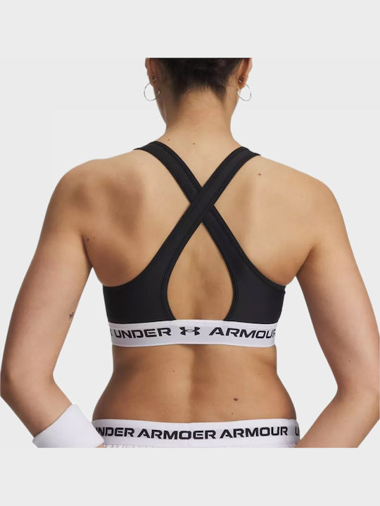 Crossback Mid Women's Sports Bra without Padding Black - White
