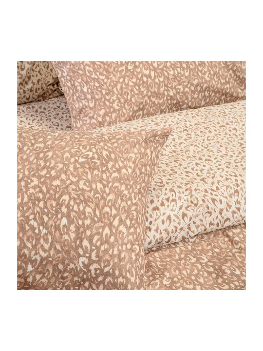 Melinen Sheet Sets Double 205x270cm. Leo Mocca 4pcs