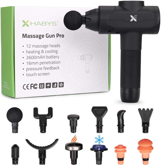 wie stelle ich beim iphone vibration ein Habys Waffe Massage für den Nacken, den Kopf, die Taille, den Rücken, die  Beine, den Körper & die Hände mit Vibration Schwarz T-POZXIN001