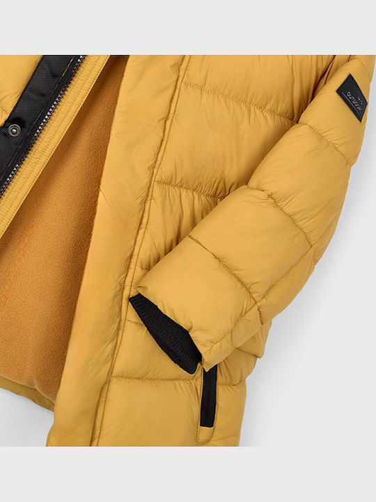 Kids' Casual Jacket Long with Hood Mustard