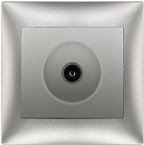 Silberne TV-Durchgangsbuchse Domus Redpoint 30006