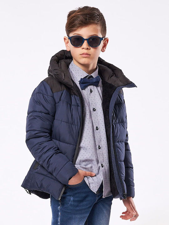 Kinder Freizeitjacke Kurz mit Kapuze Marineblau