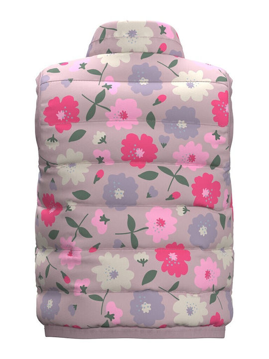 Kids' Quilted Jacket Sleeveless Short Pink