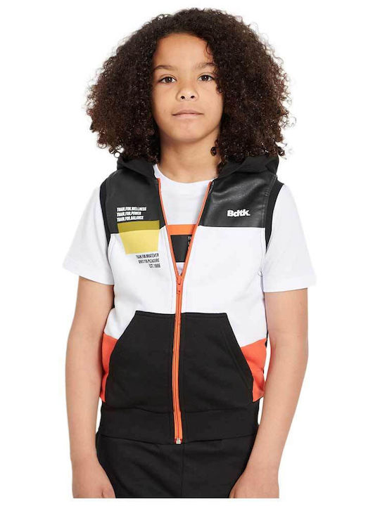 Kids' Sports Jacket Sleeveless Short with Hood White