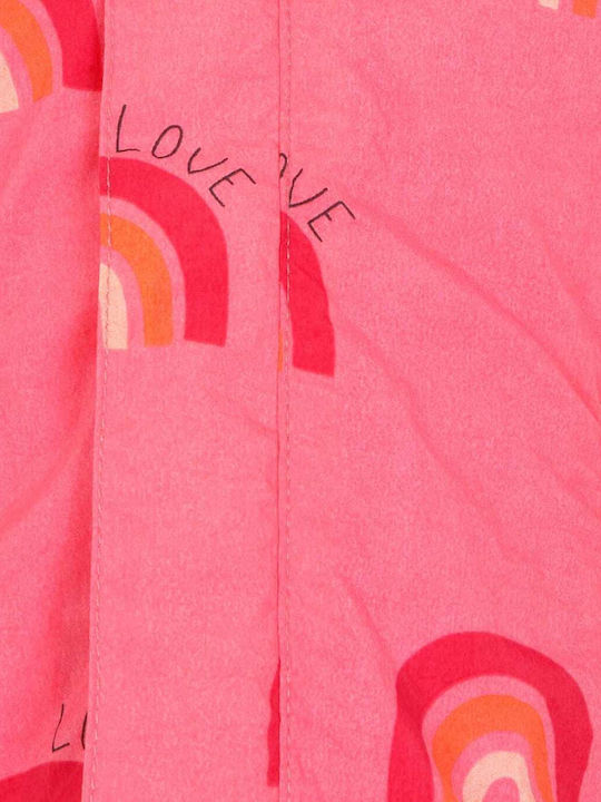 Kids Casual Short Coat with Hood Pink