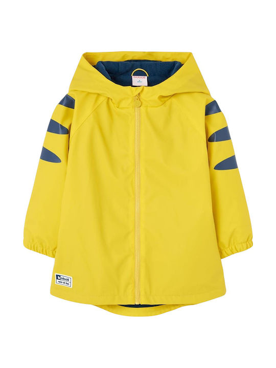 Waterproof Kids' Trench Coat with Lining & Hood Yellow