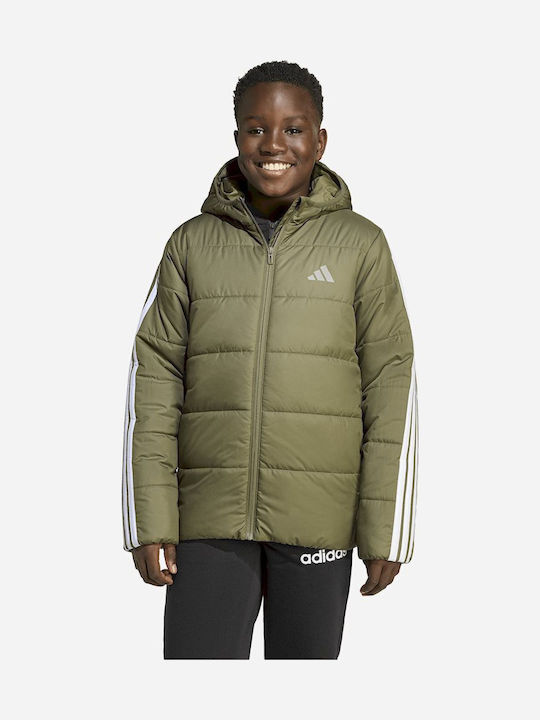 Padded Waterproof Kids Sports Windproof Jacket with Lining Khaki