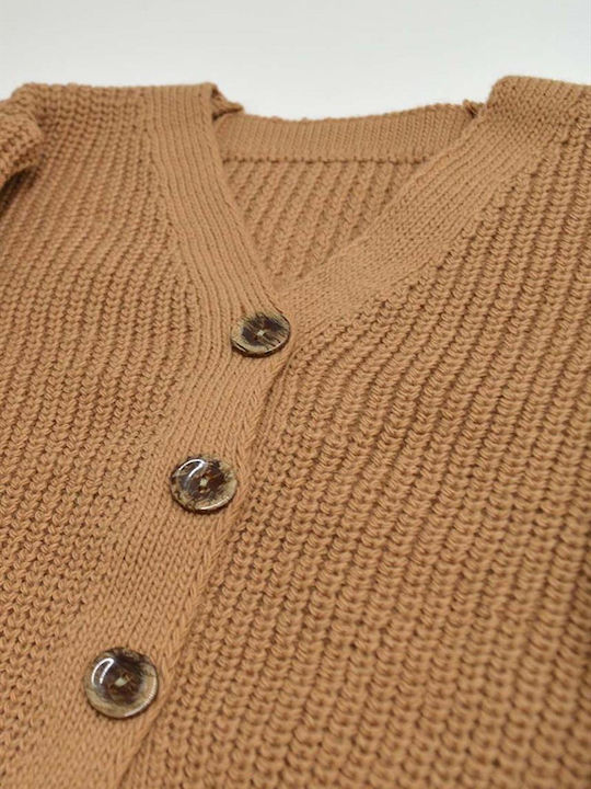 Kinderstrickjacke Gestrickt Kaffee