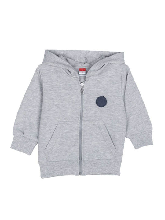 Kinder-Sweatshirt Strickjacke mit Kapuze und Taschen Graue