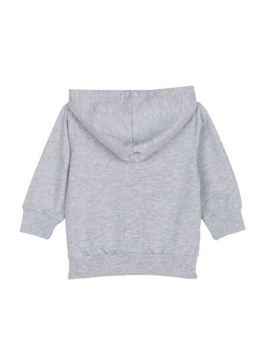 Kinder-Sweatshirt Strickjacke mit Kapuze und Taschen Graue