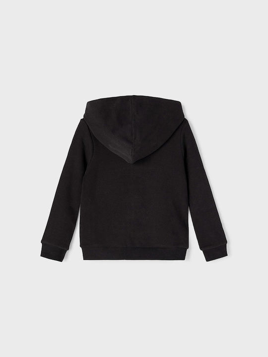 Kinderstrickjacke mit Kapuze schwarz