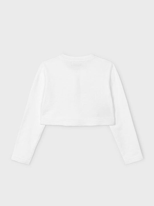 Kinderstrickjacke Baumwolle Weiß