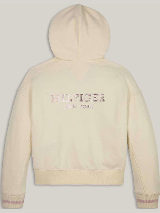 Kids Cardigan with Hood Ecru