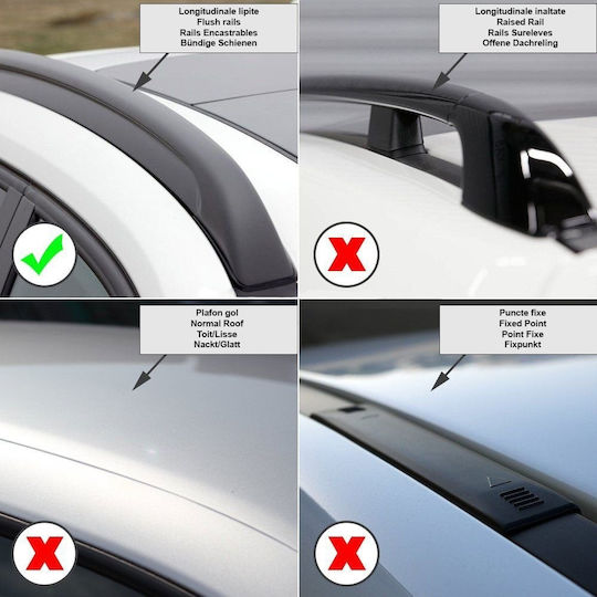 Menabo 120cm. pentru Opel Mokka 2012+ (Set cu picioare) Negre