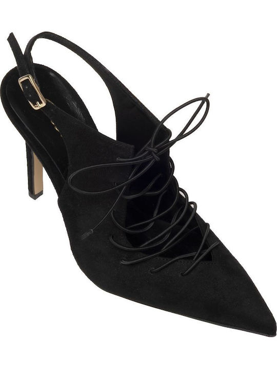 Suede Black Heels