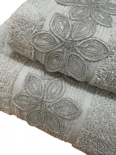 Linea Home Bath Towel Set 2pcs Como Gray Weight 500gr/m²