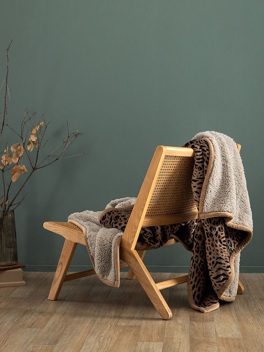 Palamaiki Yuki Κουβέρτα Fleece Μονή 160x220εκ. Καφέ