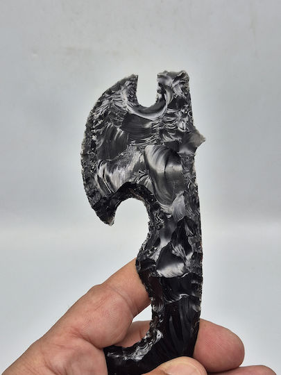 Dekoratives Beil Schwarz Obsidian