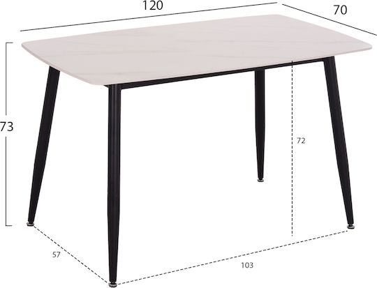 Τραπεζαρία Raven με 4 Καρέκλες 70x120εκ. Τραπεζαρία Raven με 4 Καρέκλες 70x120εκ.