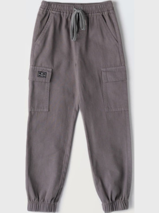 Kids' Cargo Fabric Pants Anthracite