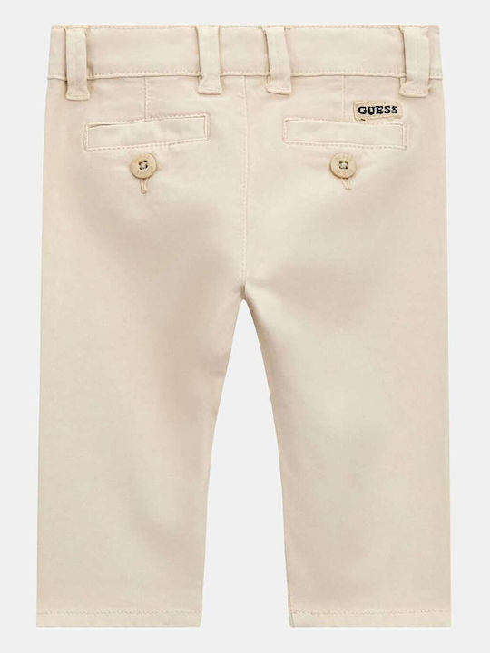 Kids' Chino Fabric Pants Beige