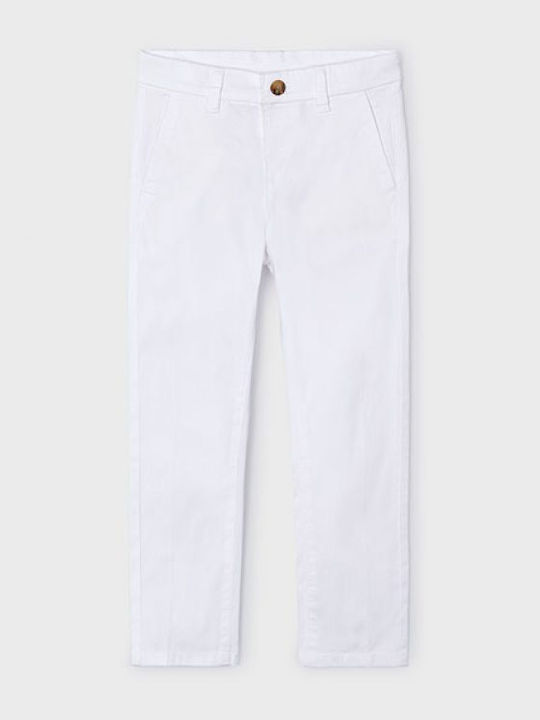 Kinder Hose Chino Stoff weiß