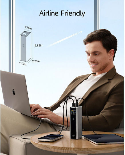 Cuktech 2C1A Power Bank 20000mAh 210W with USB-A Port and USB-C Port Power Delivery Gray