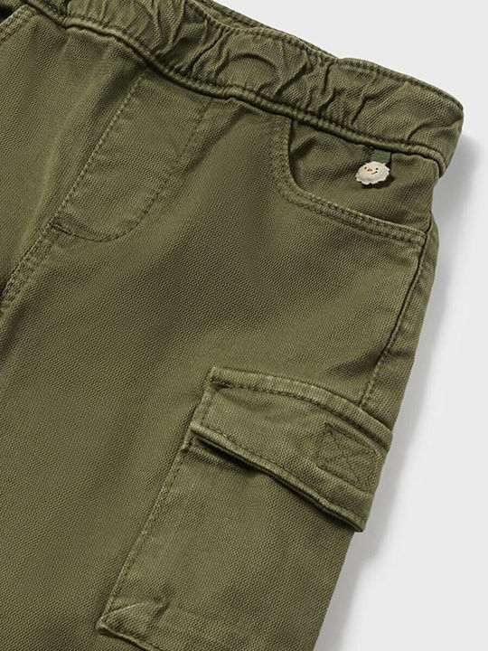 Pantaloni Cargo din Material Textil pentru Copii Verde