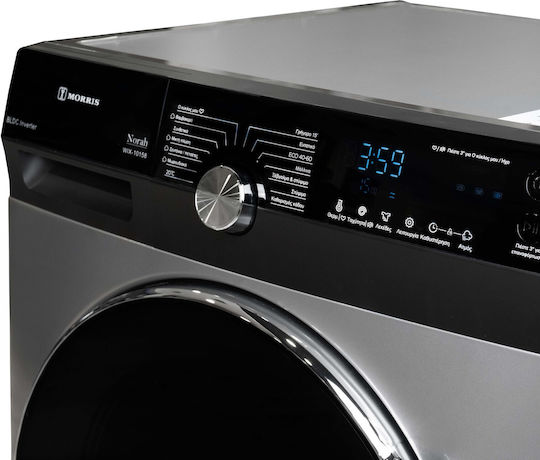 Morris Πλυντήριο Ρούχων 10kg με Τεχνολογία Ατμού 1500 Στροφών Ασημί WIX-10158