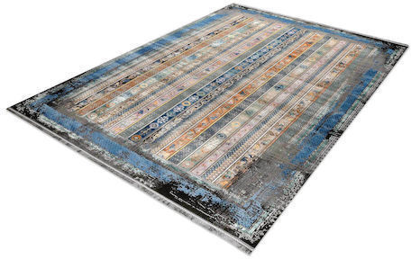 Tzikas Carpets 31637-110 Teppich Rechteckig Synthetisch,Polyester/Cotton/Leather mit Fransen Quares