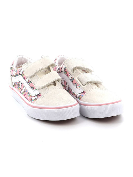 Old Skool V Kinder Sneakers mit Klettverschluss Weiß