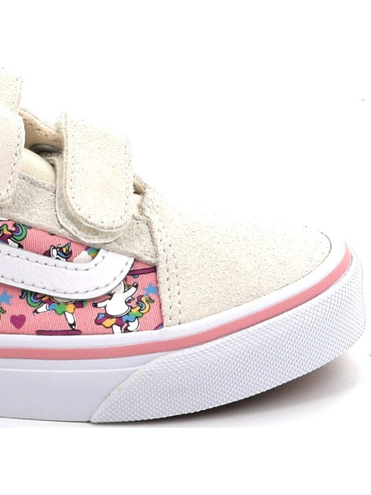 Old Skool V Kinder Sneakers mit Klettverschluss Weiß