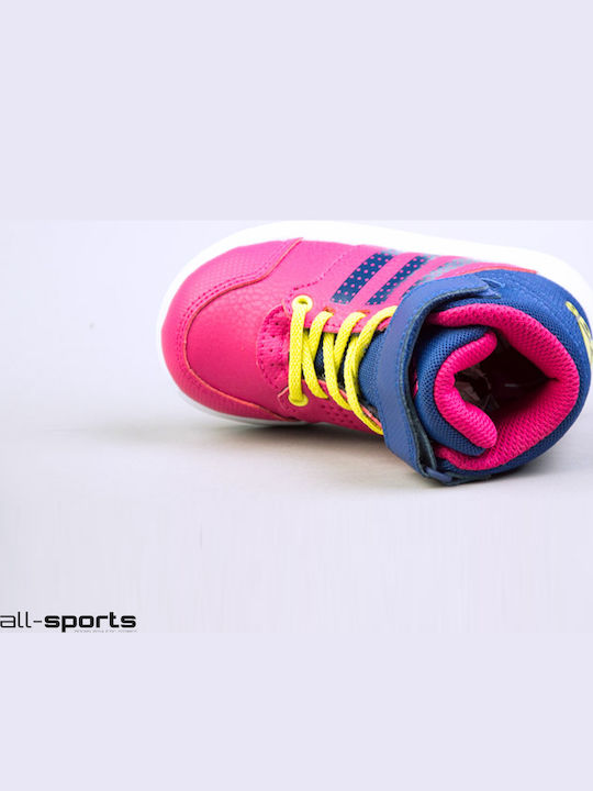 Jan BS 2 Mid I Παιδικά Sneakers High με Σκρατς Uniink Blue / Bold Pink / Cloud White