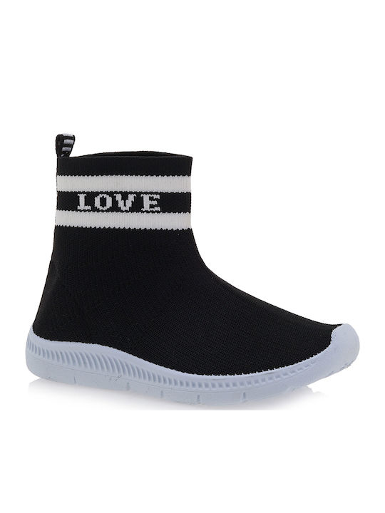 Kinder Sneakers Hoch Slip-on Schwarz