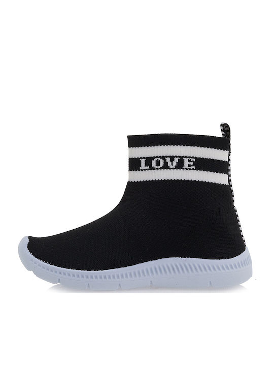 Kinder Sneakers Hoch Slip-on Schwarz